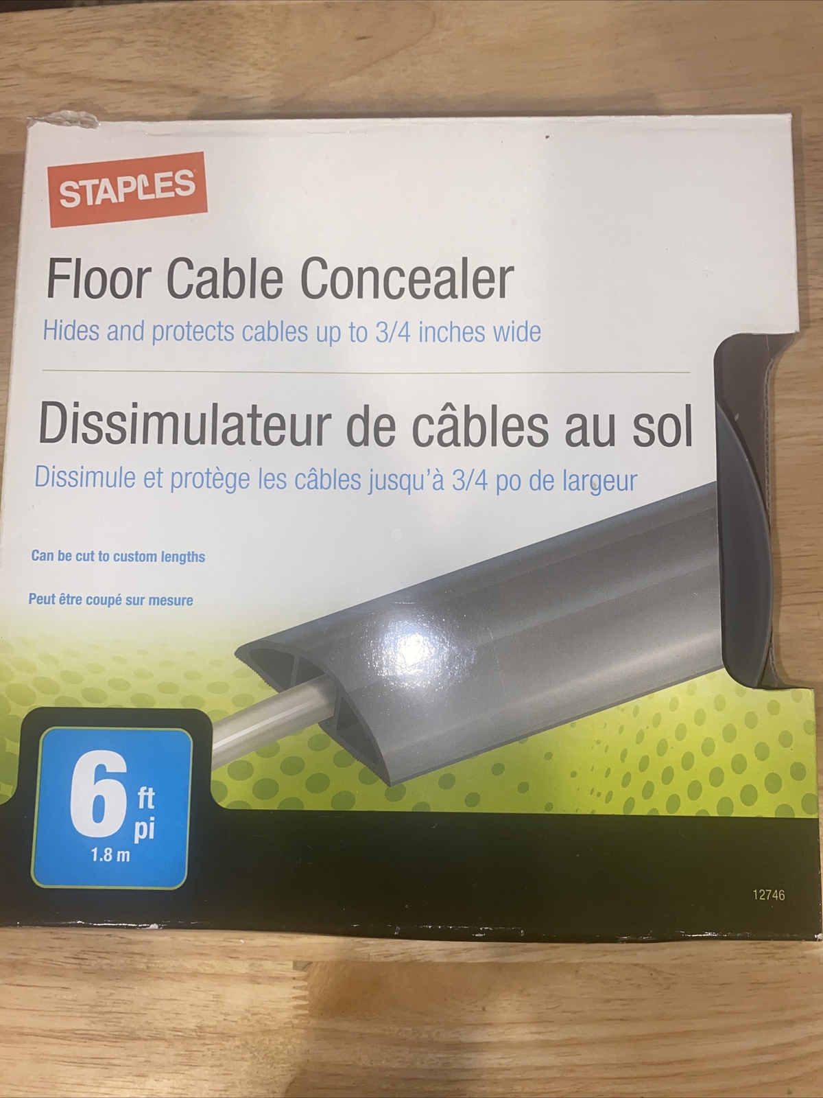6' Floor Cord Cover Concealer Cable management Rounded Surface NEW