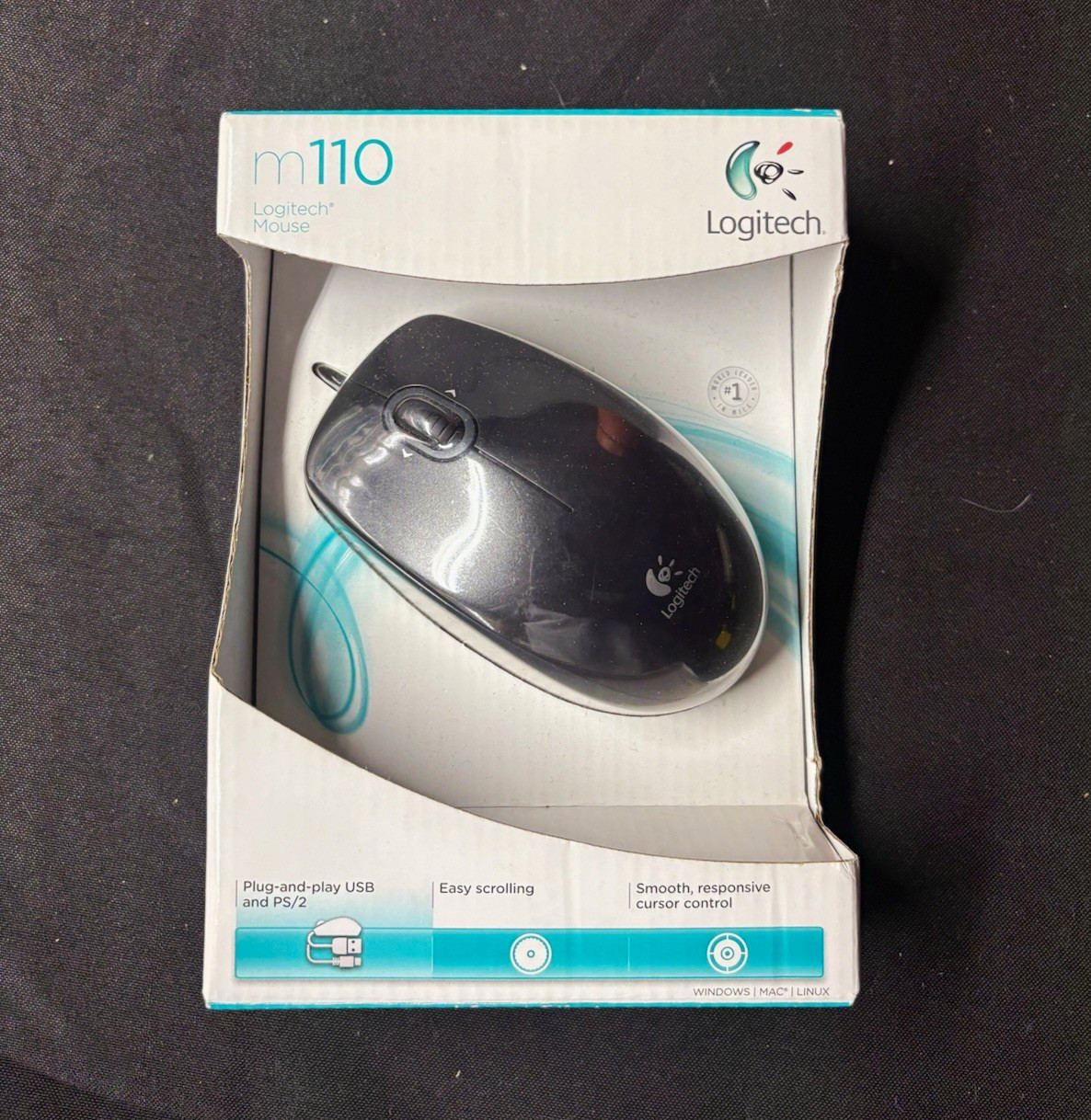 Logitech M110 Wired Optical Mouse Black USB/PS/2 1000 DPI 3-Button PnP