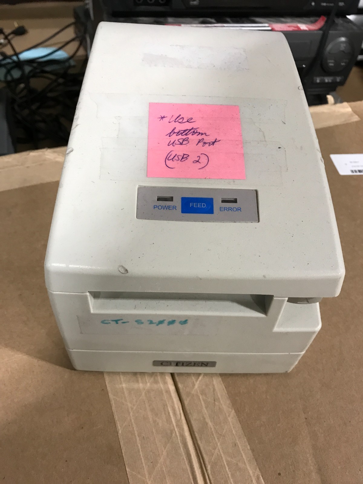 Citizen CT-S2000 Direct Thermal Receipt Printer/WHITE/NO AC ADAPTER