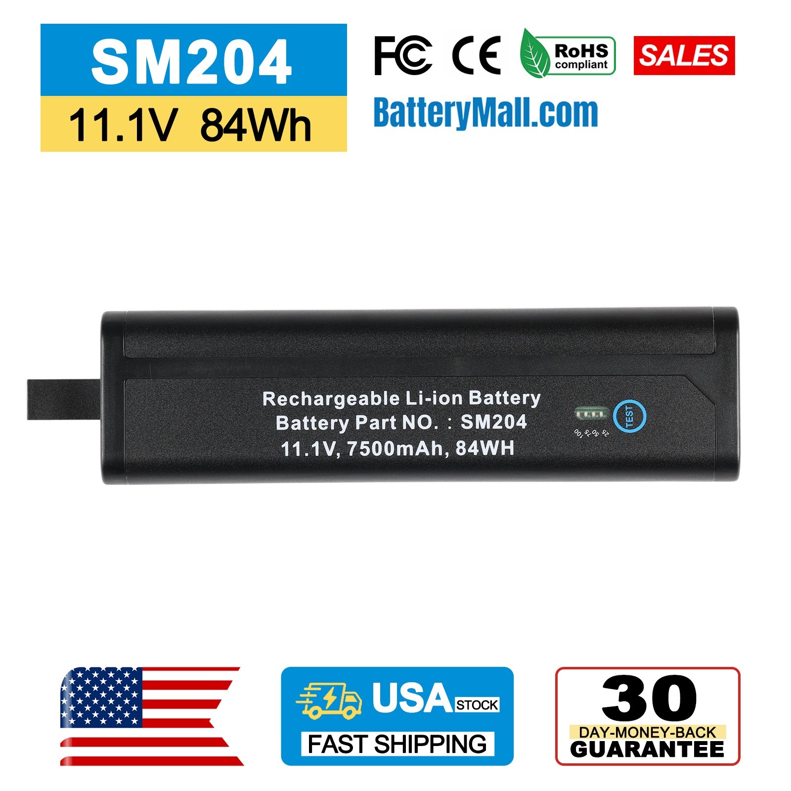 SM204 Replacement Battery for Anritsu MS2721A MS272xB MT821xE MT8222A OTDR