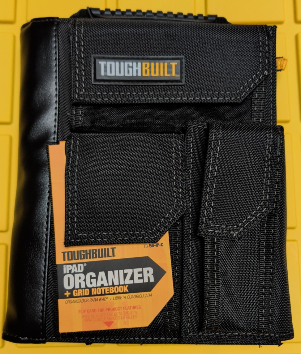 ToughBuilt 3 Pocket iPad Organizer And Grid Notebook TB-56-IP-C Heavy Duty