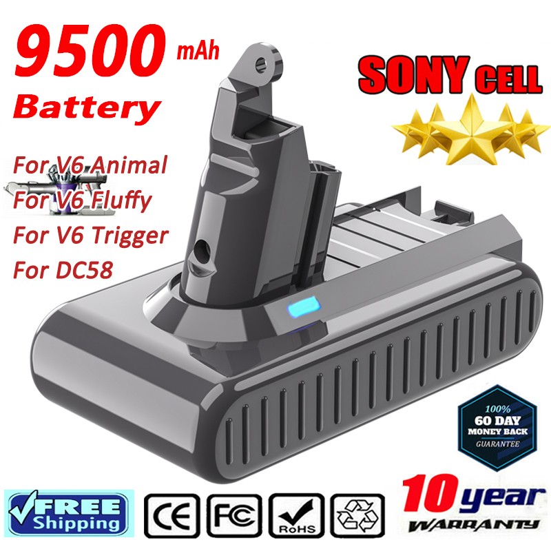9500mAh Replacement Battery For Dyson V6 SV03 SV05 SV06 DC58  lithium Batery USA