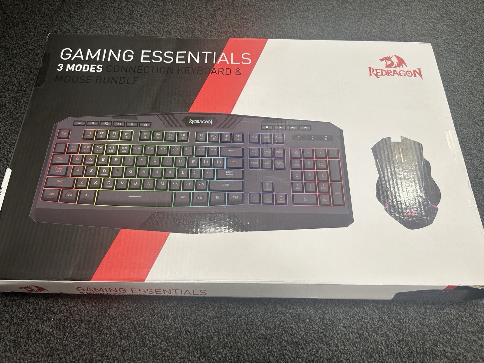 Redragon Gaming Essentials 3 Modes Connection Keyboard And Mouse Bundle - Black