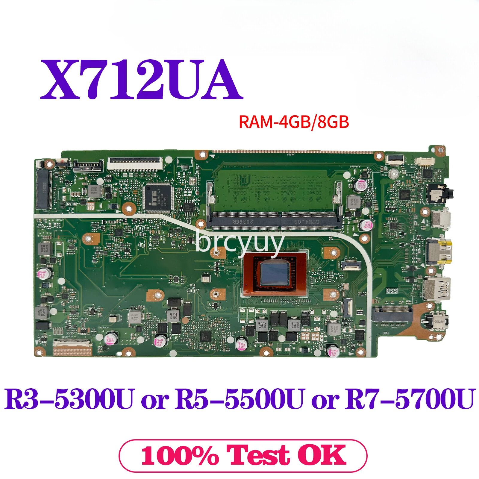 X712U For ASUS X712UA M712UA D712UA Motherboard R3-5300U R5-5500U RAM-4GB/8GB