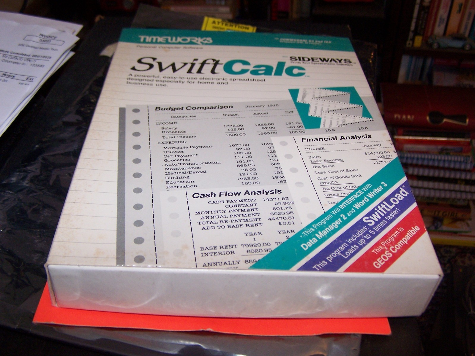 Timeworks SwiftCalc with Sideways software  for Commodore 64 and 128