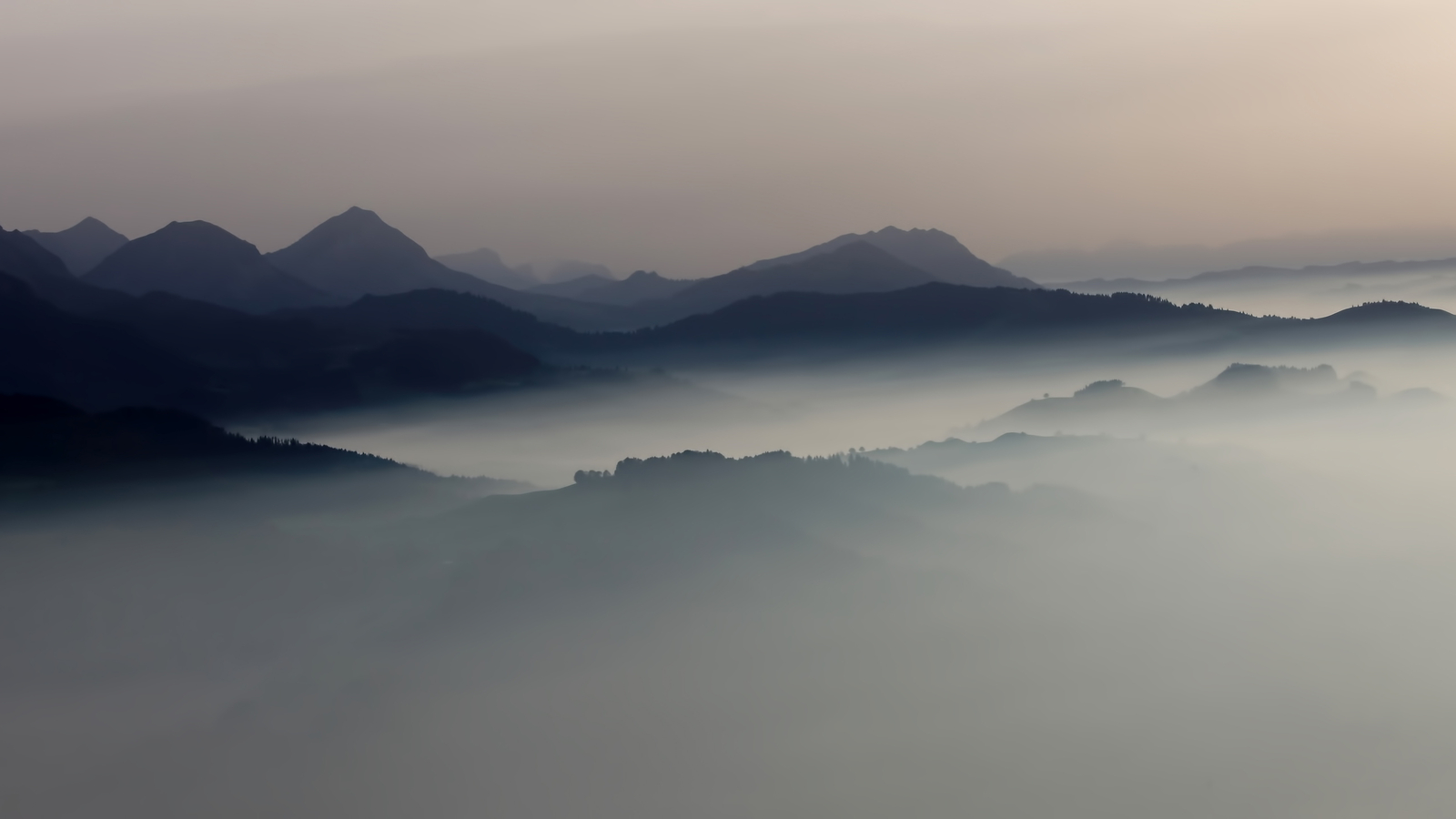 Landscape mist mountains Custom Gaming Mat Desk