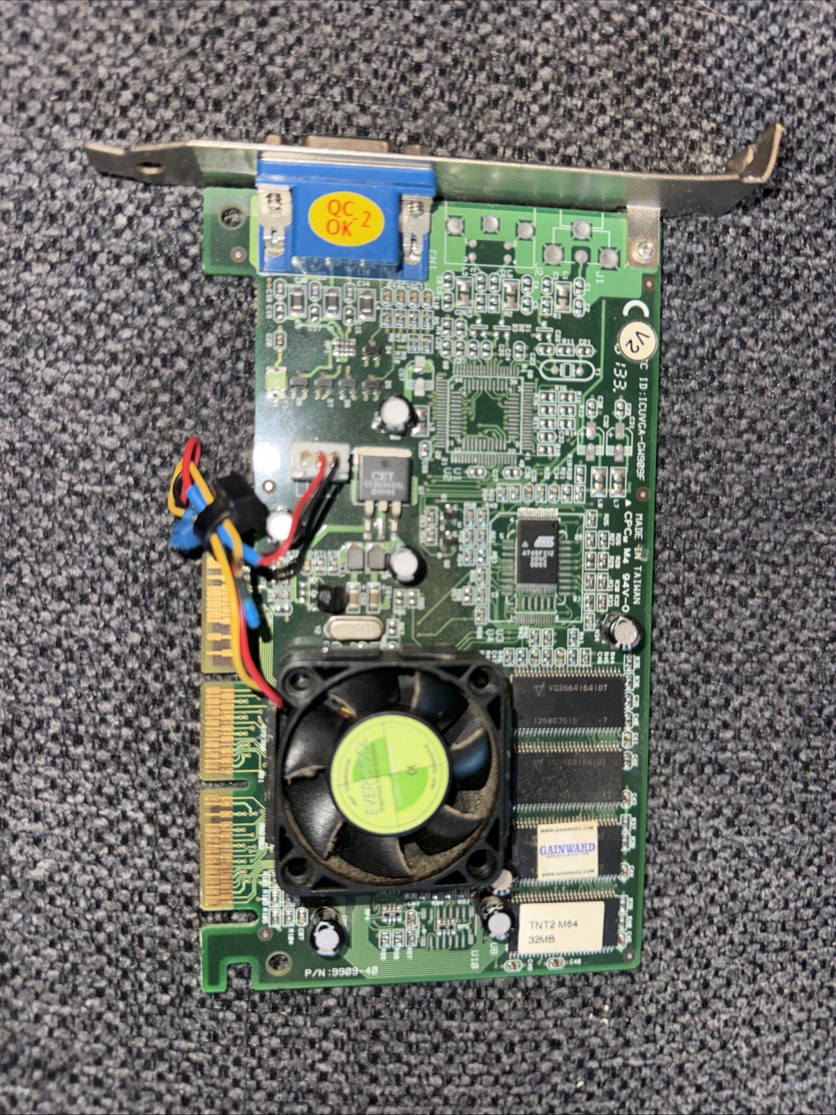 GAINWARD NVIDIA RIVA TNT2 M64 AGP 32MB SDRAM 9909-40 ICUVGA-GW909F GRAPHICS CARD