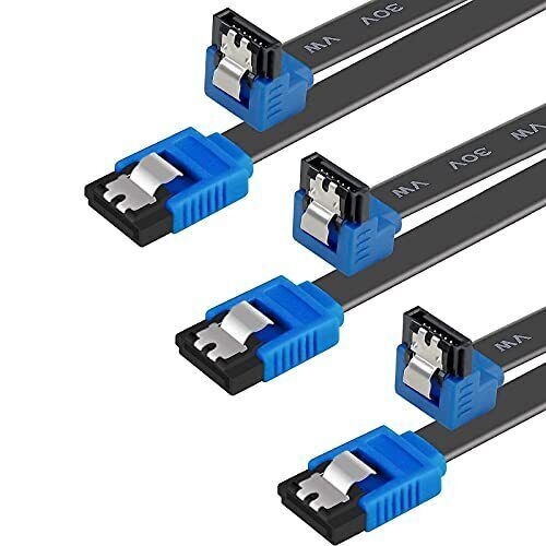 BENFEI SATA Cable III, 3 Pack SATA Cable III 6Gbps 90 Degree Right Angle Locking
