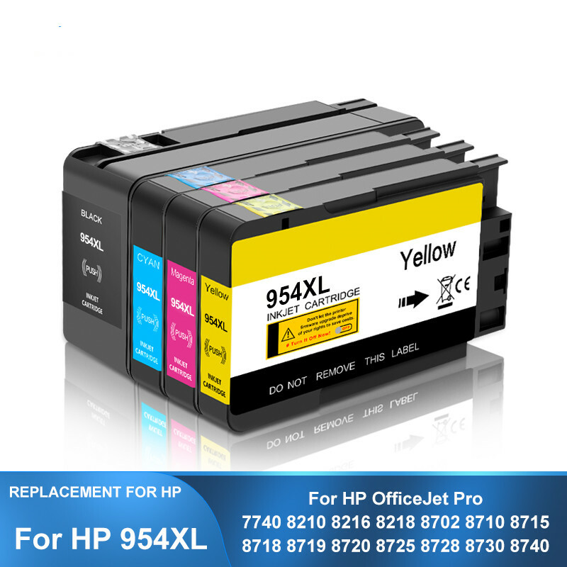 4pc 954XL Ink Cartridge Kit for HP Officejet Pro 7740 8210 8702 8710 8720 8725
