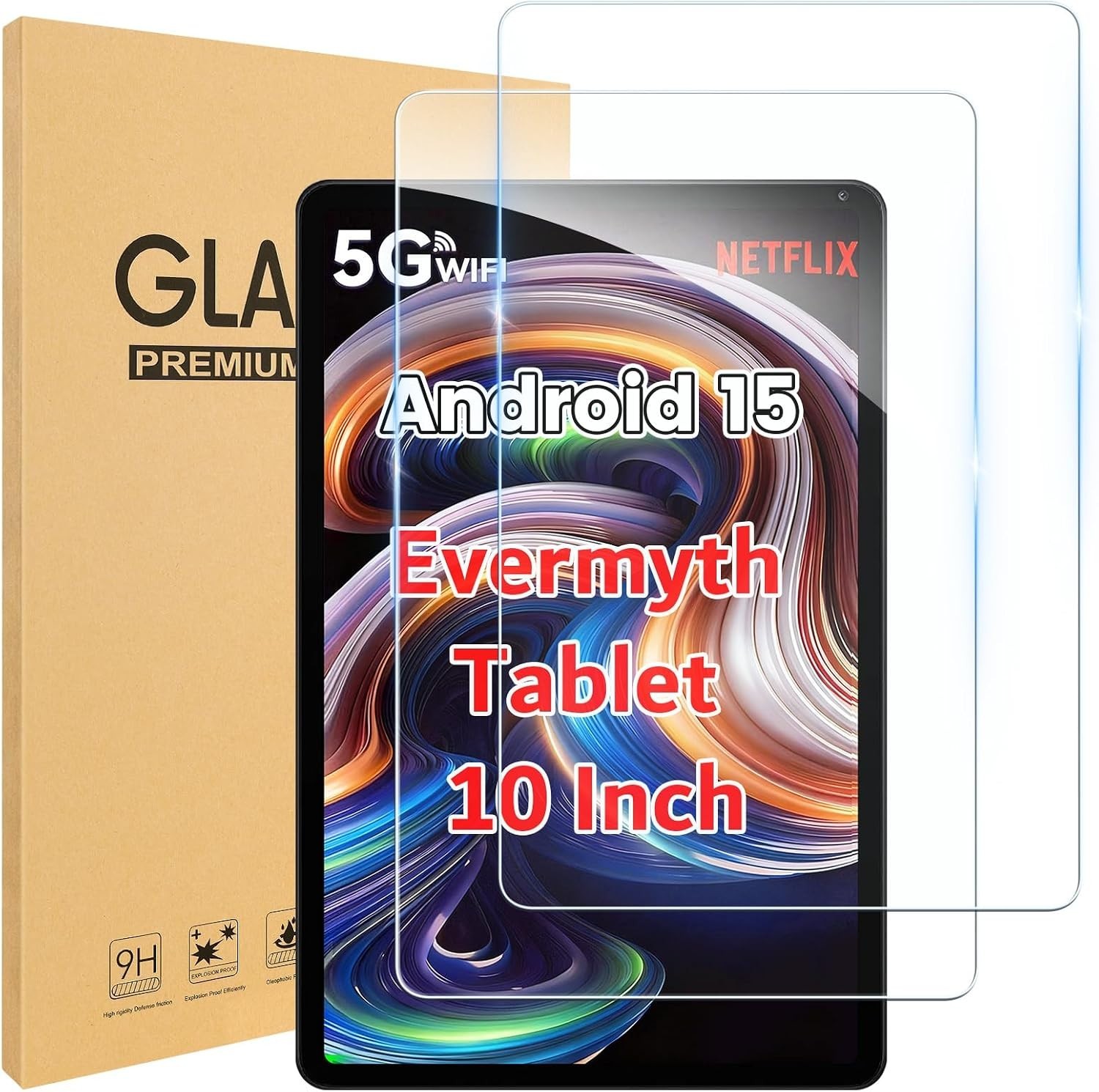 Evermyth Tablet 10 Inch Screen Protector Bundle - Scratch Resistant & HD Clarity