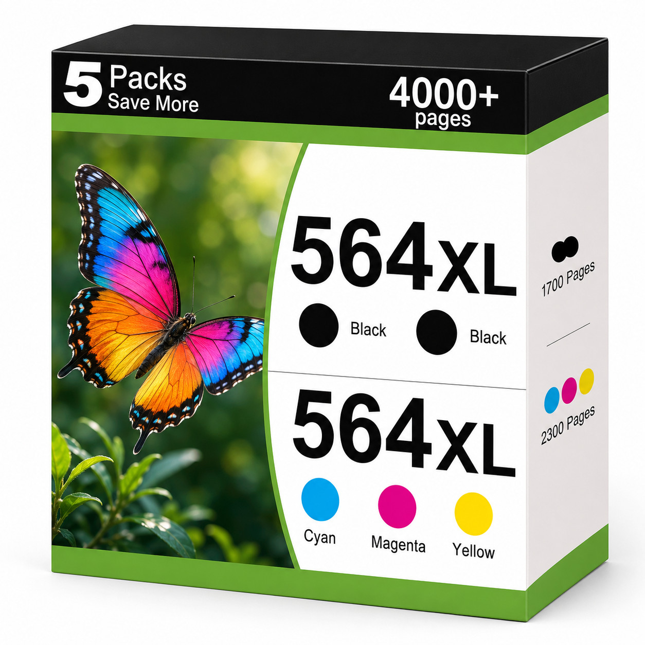 564XL-5PK Ink  Cartridge Black/Color for PhotoSmart 5514 7520 5520 7525  6520