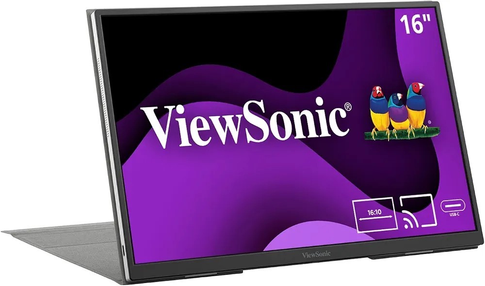ViewSonic VG1656N 16" 16:10 WUXGA Wireless Portable USB-C Monitor Battery NEW