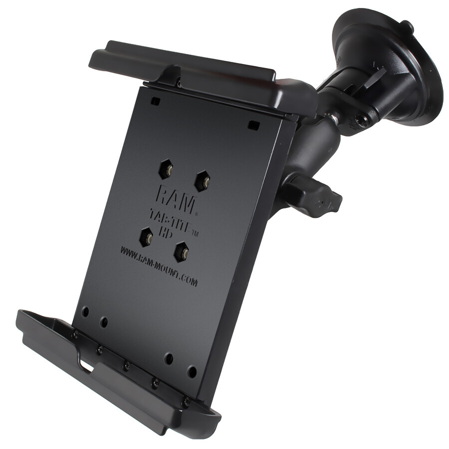 RAM Twist-Lock Suction Cup Mount w/ Tab-Tite Cradle f/ 8" Tablet, Fits iPad Mini