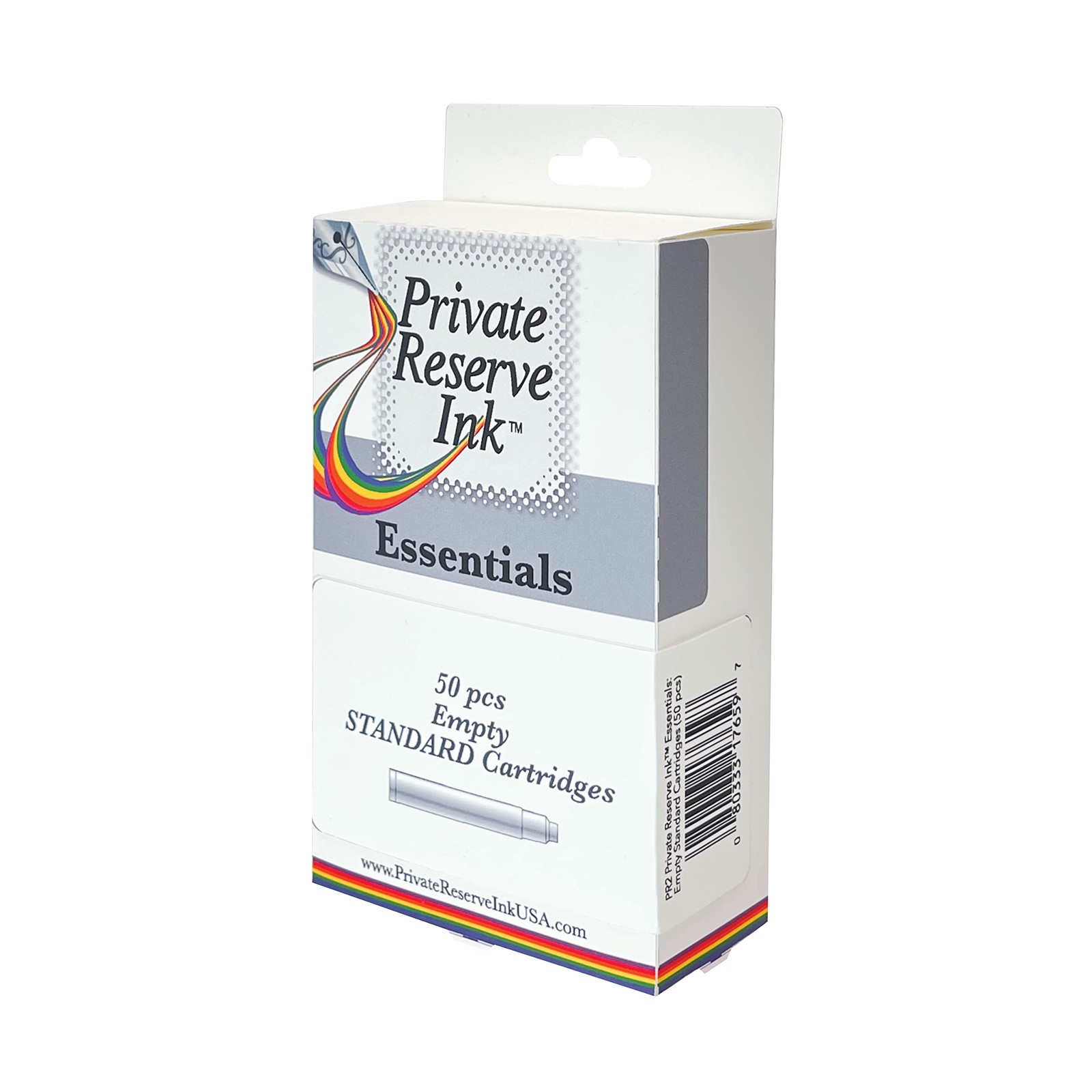 Private Reserve Ink Essentials - Empty Standard Cartridges (50 Pcs), Clear