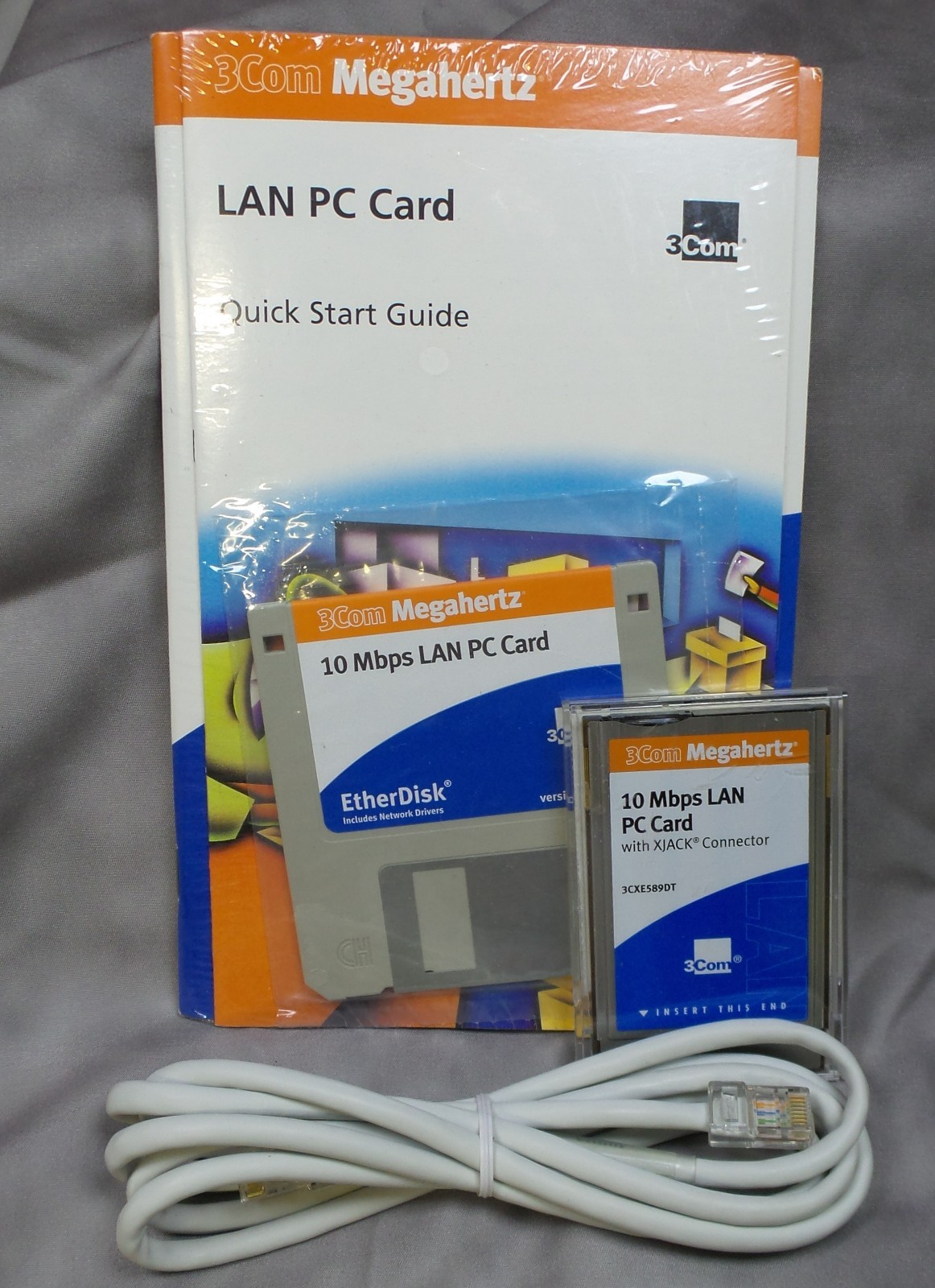 3Com Megahertz 10 Mbps LAN PC Card with XJACK Connector PCMCIA 3CXE589DT - NEW