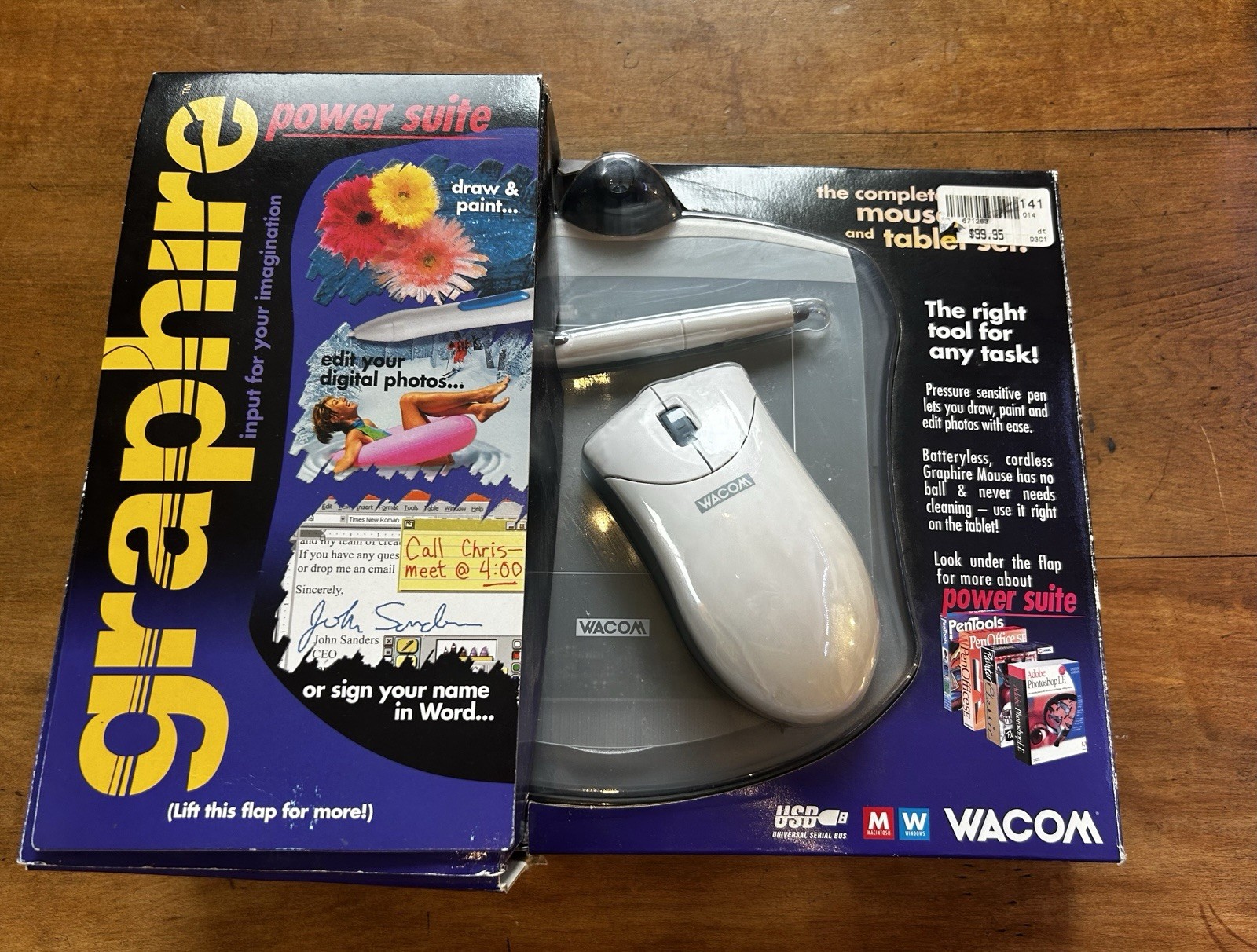 Rare Open Box Wacom Graphire Power Suite Complete Mouse and Tablet Set