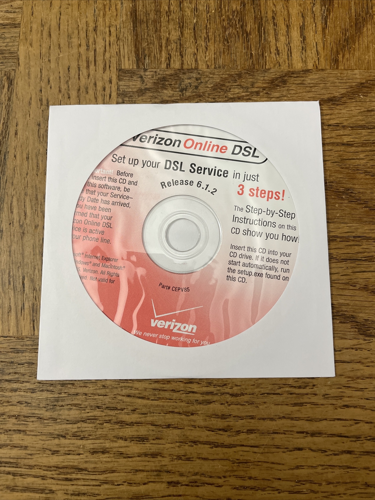 Verizon Online DSL 6.1.2 PC CD Rom Software