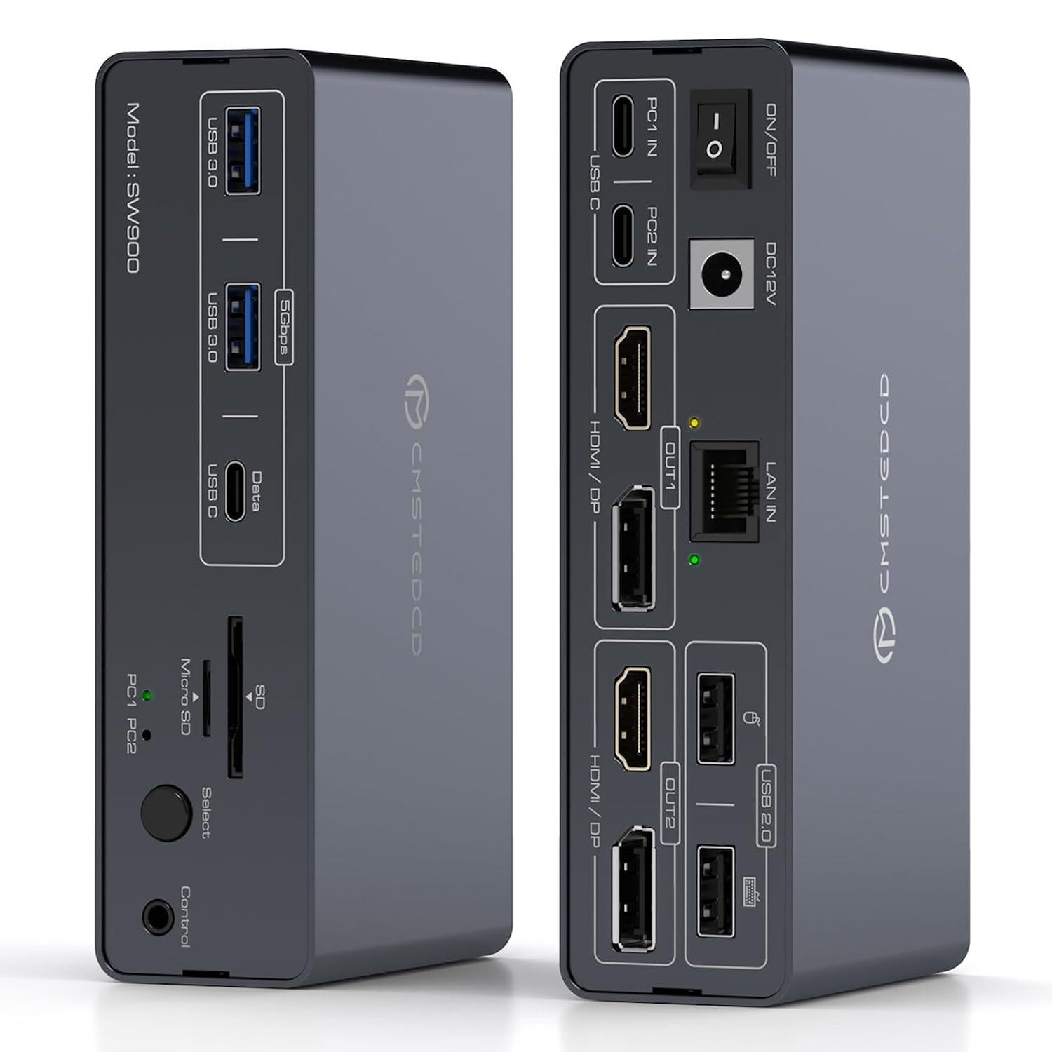 TJCXELE SW900 USB-C KVM Switch Docking Station 14-in-1 4K 60Hz