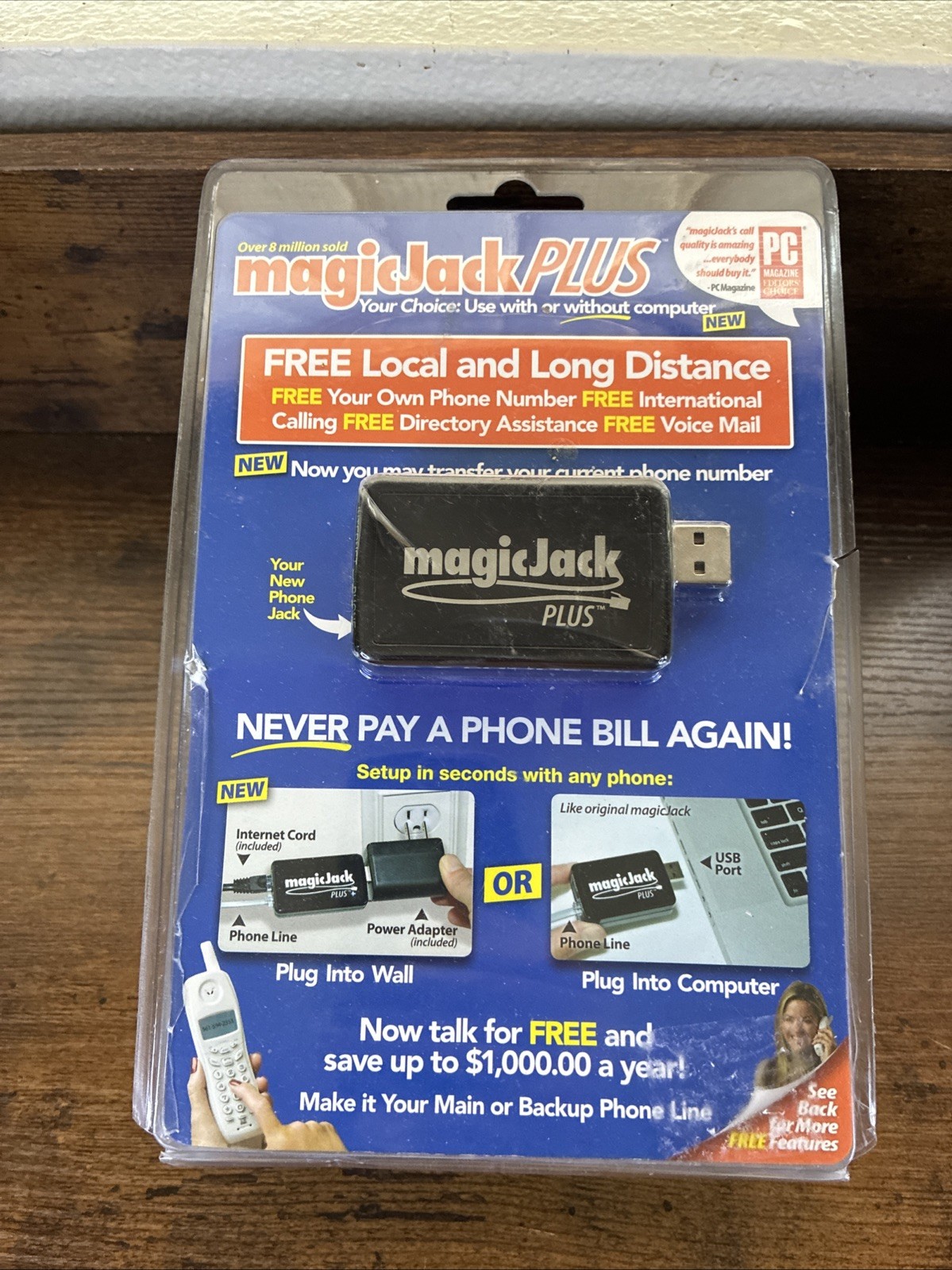 Magic Jack Plus Free Local Long Distance Calling Telephone Unit 430-0460 Read