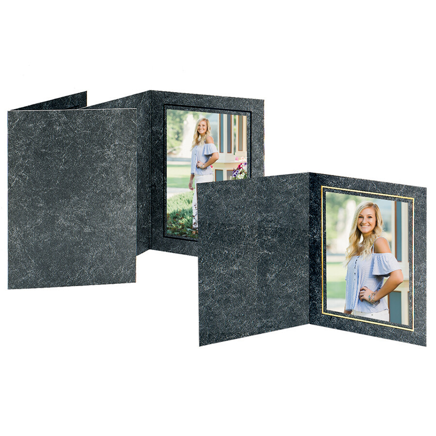 4X6 GRADUATION PHOTO FOLDER FRAME (4X6" 50 PACK) - AVANTI BLACK /GOLD Cardstock