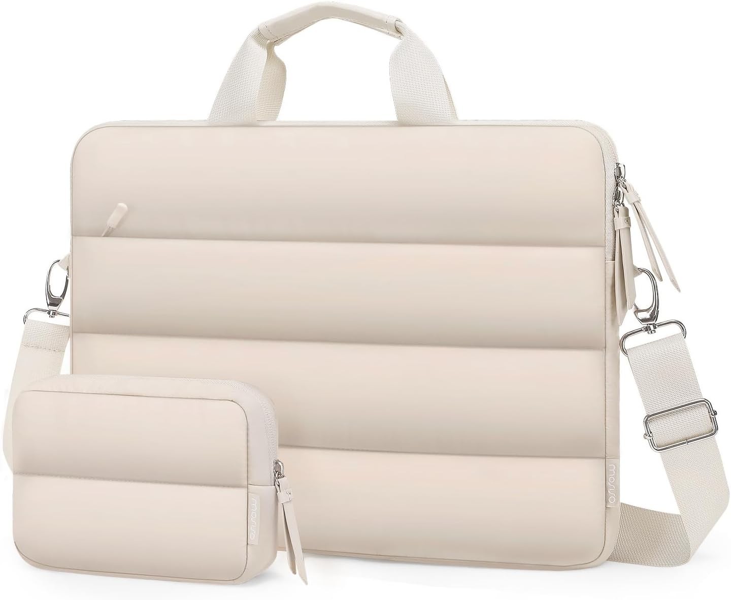 360 Protective Puffy Laptop Shoulder Bag for MacBook Pro 16/Air 15, HP Dell Leno