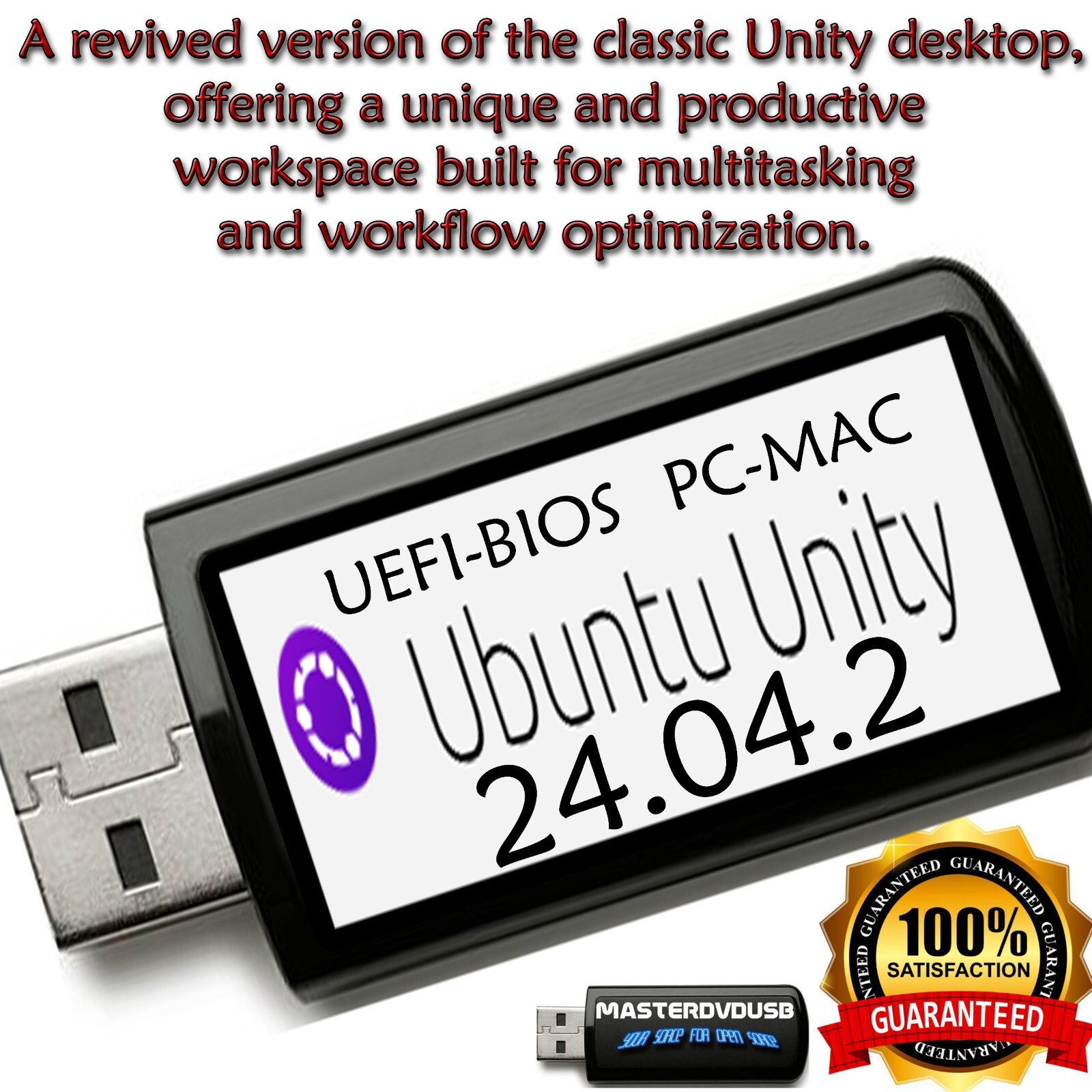 Ubuntu Unity 24.04.2 Desktop Bootable USB – Revived Classic Enhanced Workspace