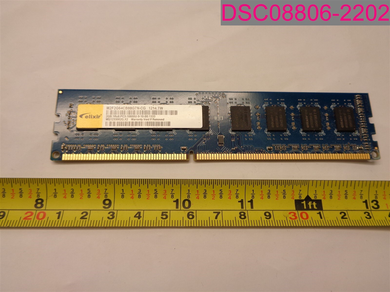 Elixir M2F2G64CB88G7N-CG Memory Ram 2GB 1Rx8 PC3-10600U-9-10-B0. 1333