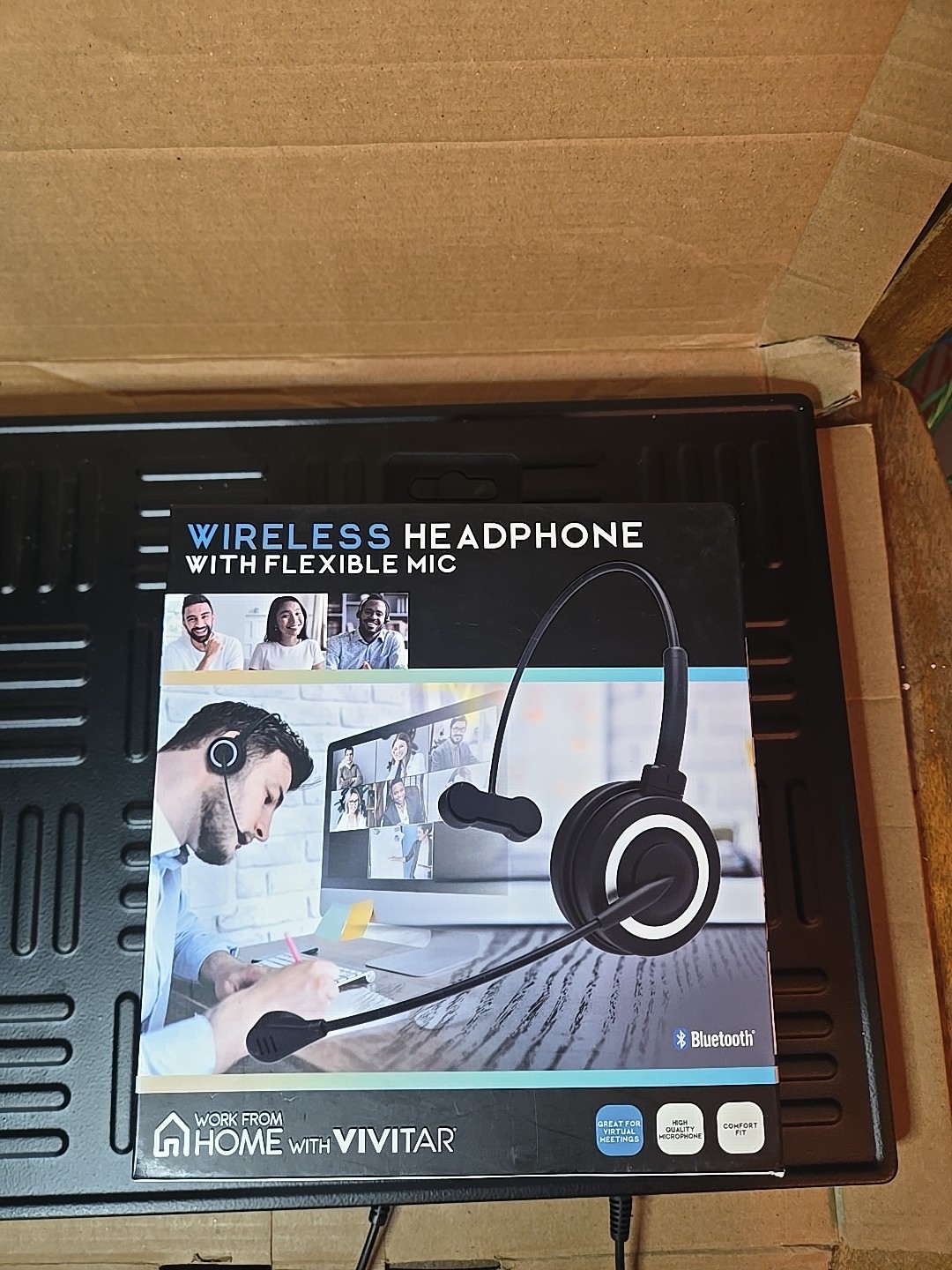 VIVITAR WIRELES HEADPHONE WITH FLEXIBLE MIC -BLUETOOTH NEW