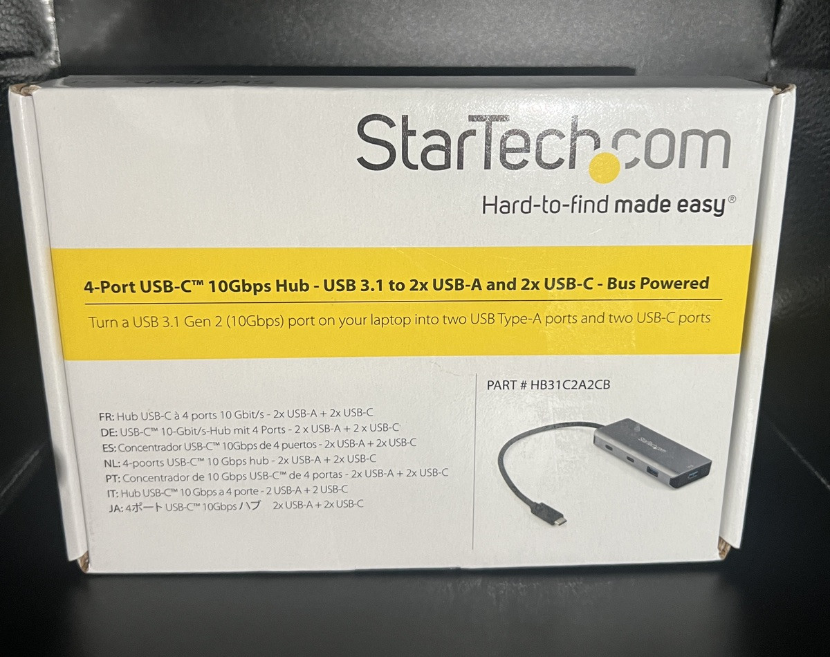 New Startech 4 -Port USB-C Hub 10 Gbps HB31C2A2CB