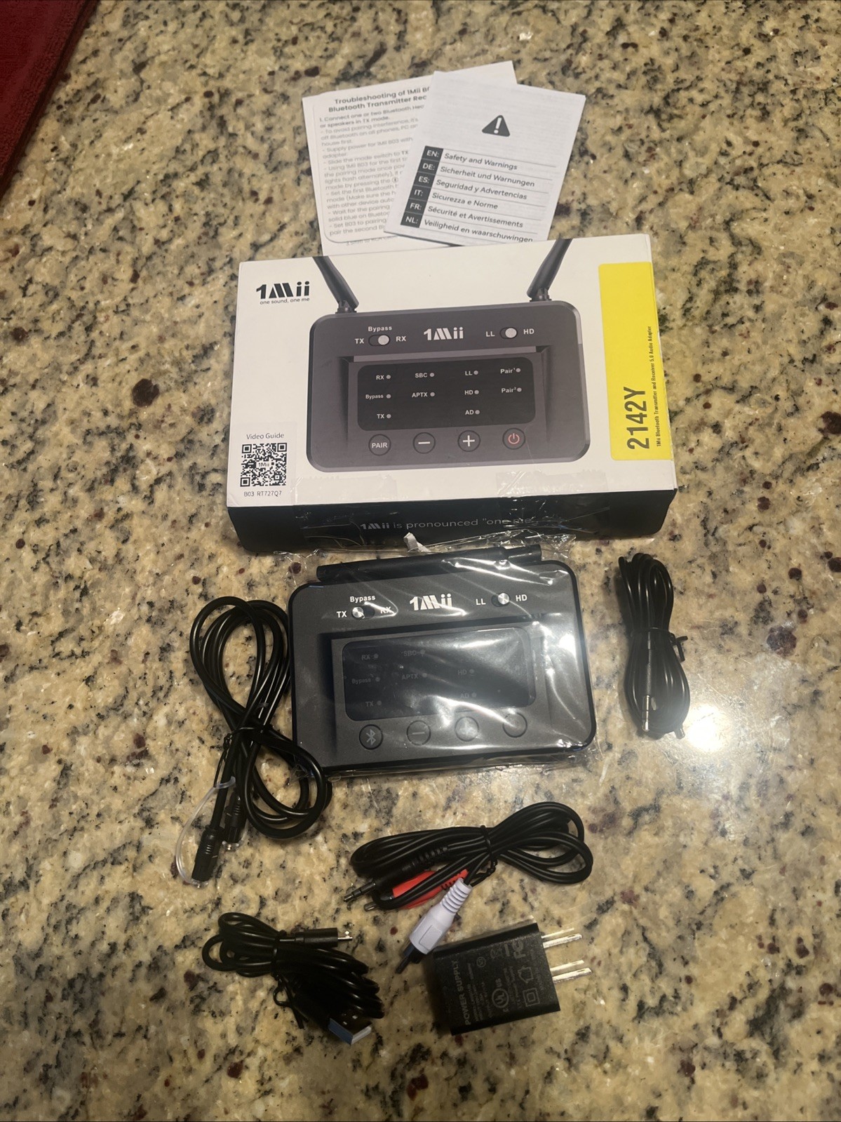 1Mii B03 Bluetooth Transmitter Receiver for TV Home Stereo Open BOX