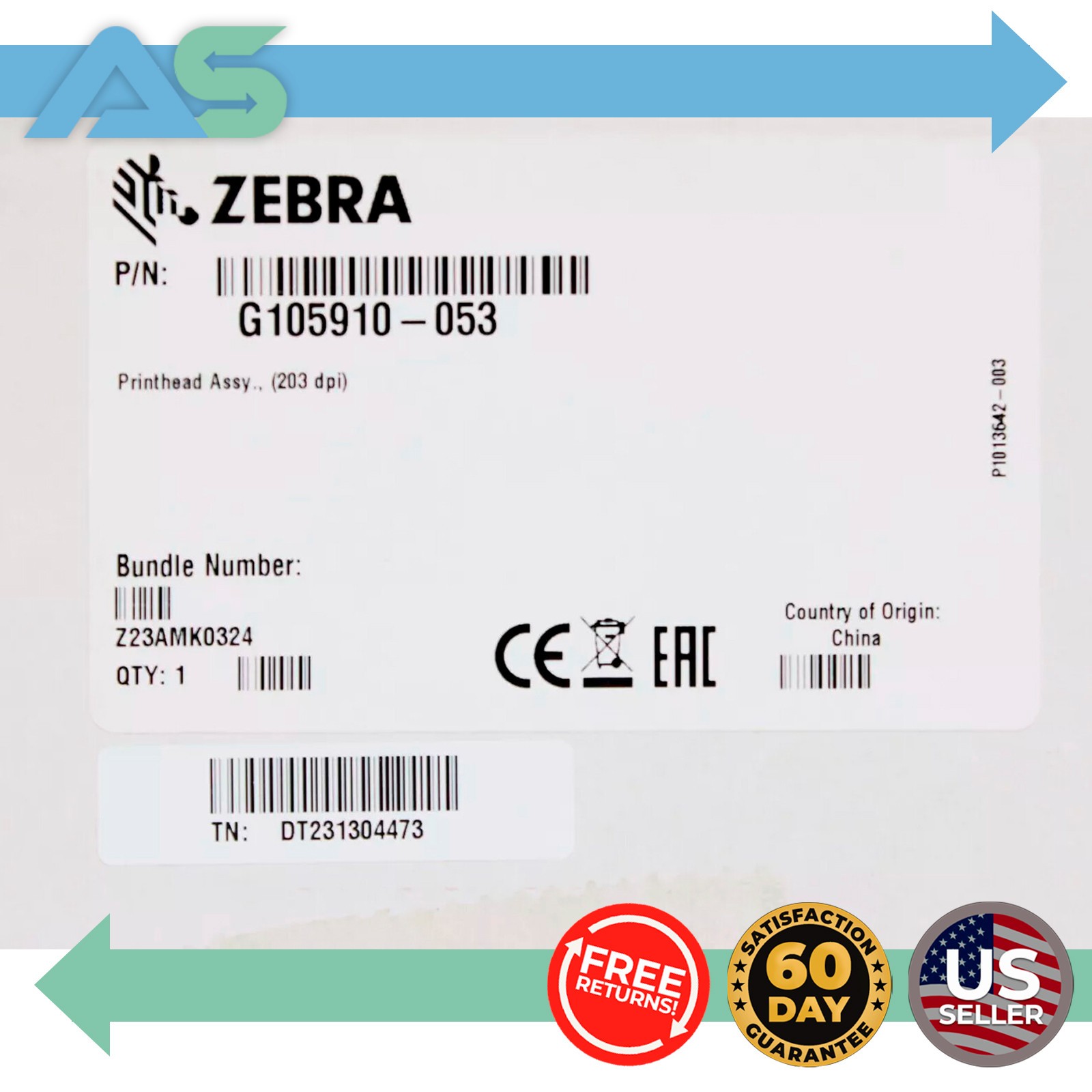 Genuine Zebra Thermal Printer 203 DPI GC420T Printhead Replacement (G105910-053)