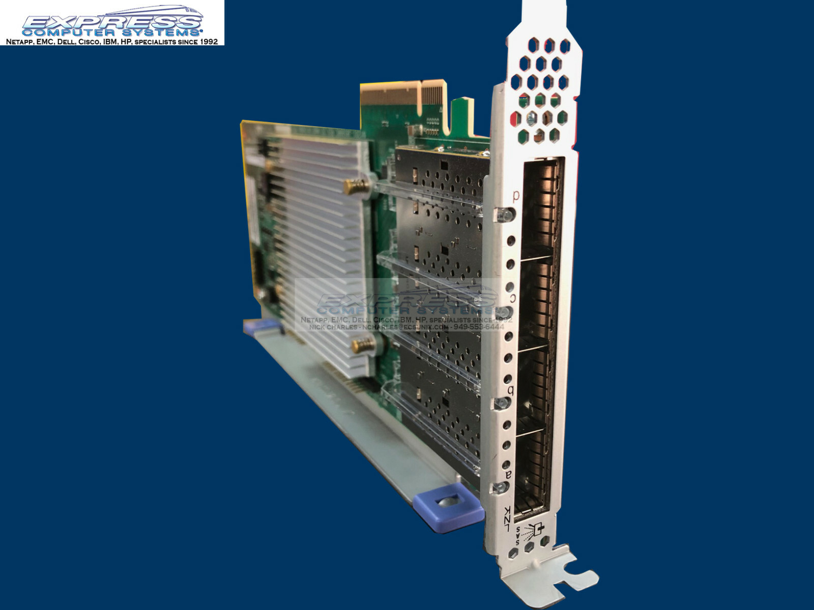 Netapp X2069-R6 HBA 4-Port SAS 12gbps 3/6/12Gbps QSFP PCIe 111-02026 SP-2069-R6