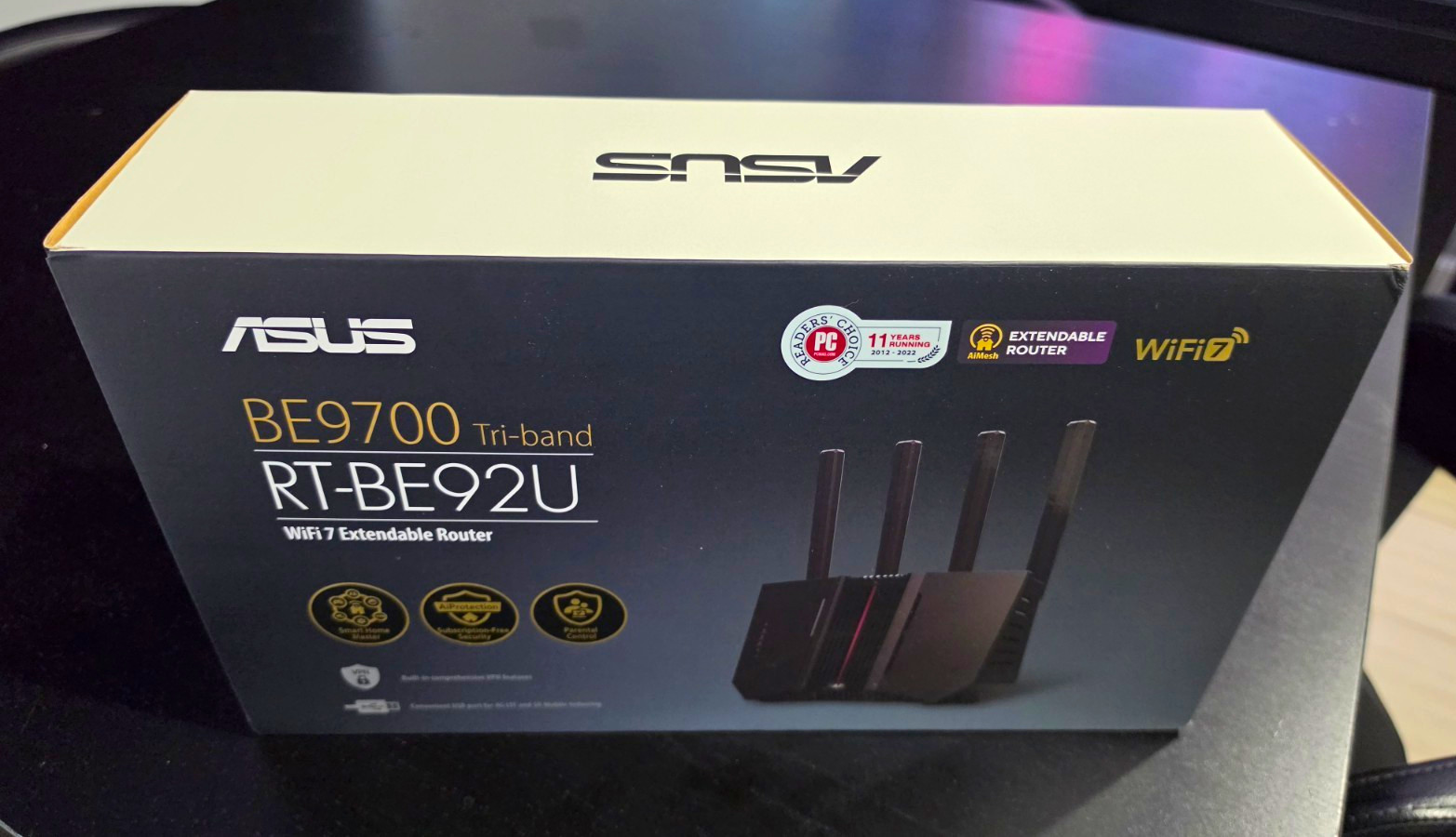 ASUS RT-BE92U BE9700 Tri-Band WiFi 7 Router w/ AiMesh, 9700 Mbps