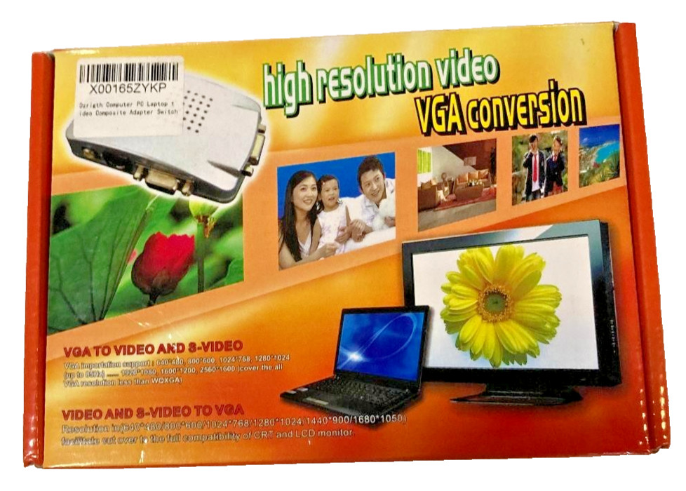 High Resolution Video VGA Conversion Video and S-Video to VGA New