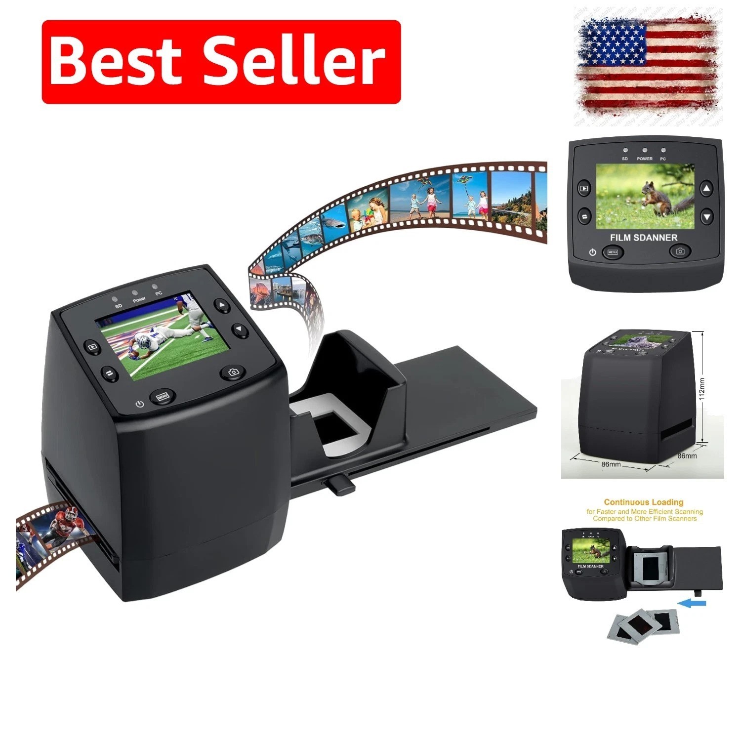135 Film Negative Scanner High Resolution Slide Viewer,Convert 35mm Film &Sli...