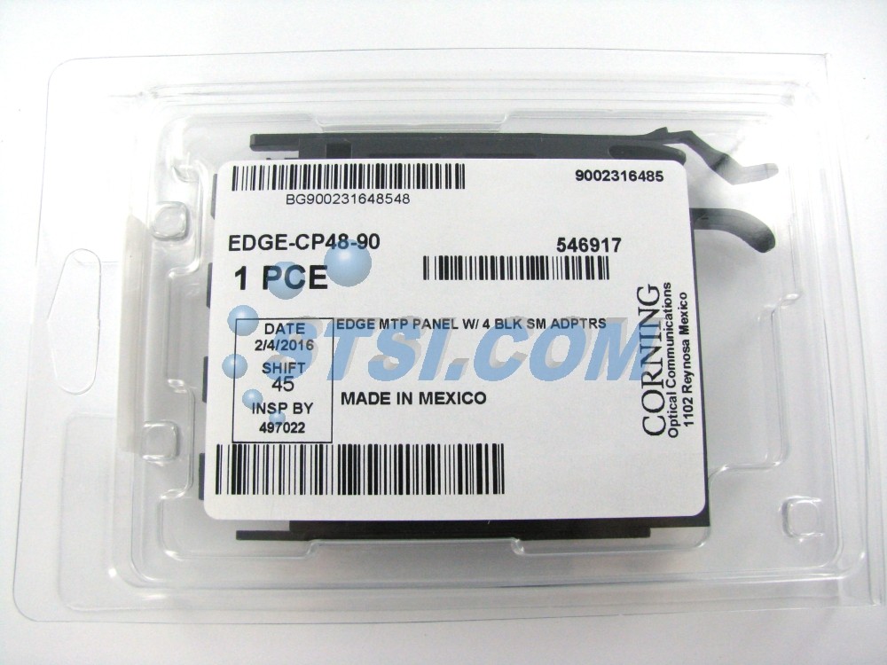 Corning EDGE MTP Adapter Panel, 48 F, Single-Mode SM OS2 EDGE-CP48-90 ~STSI