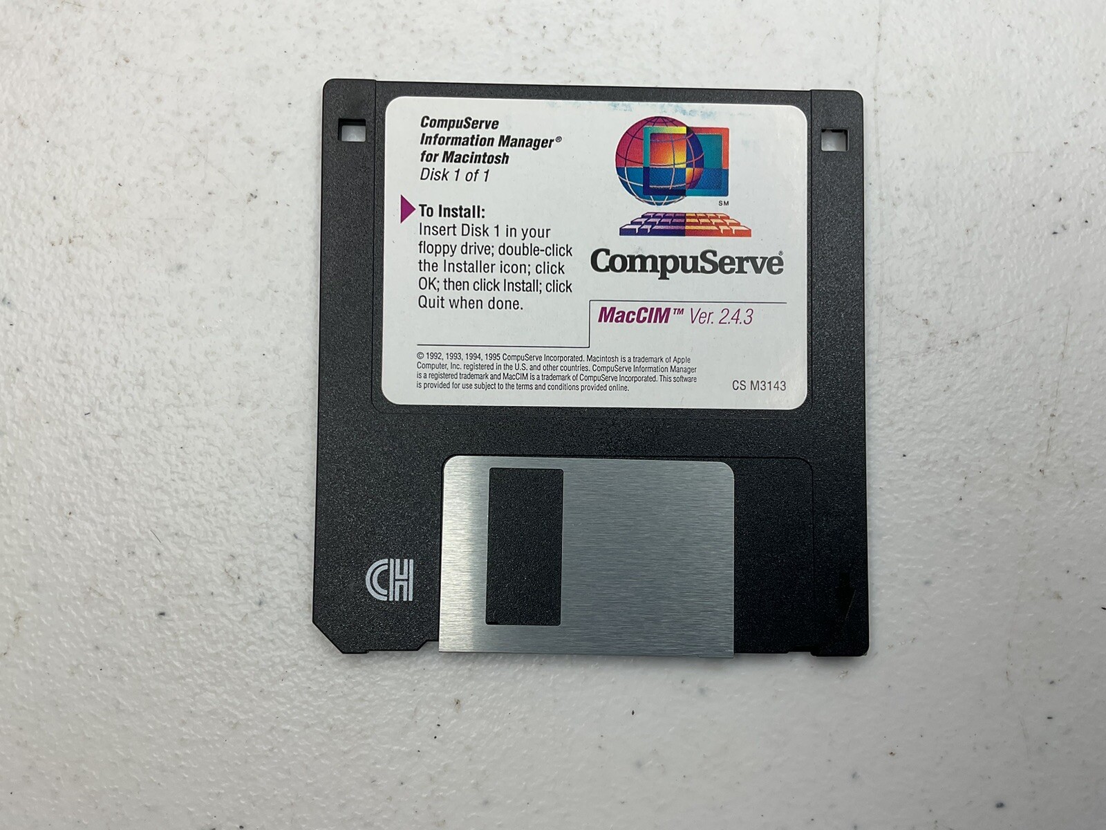 CompuServe Collectible Install Floppy Disk, Version 2.4.3 MacCIM