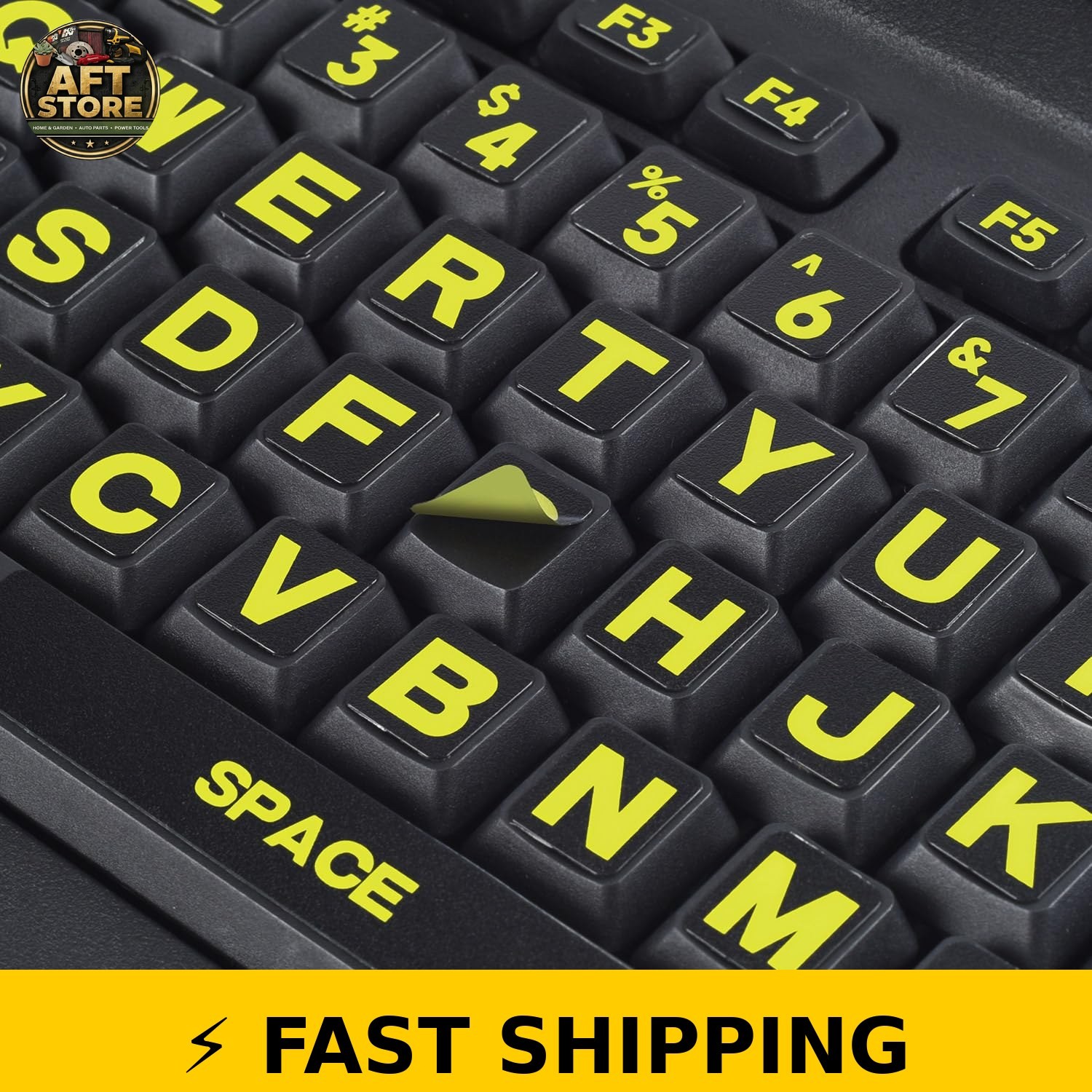 imComor 2PCS Large Yellow Keyboard Stickers for Laptops & PCs