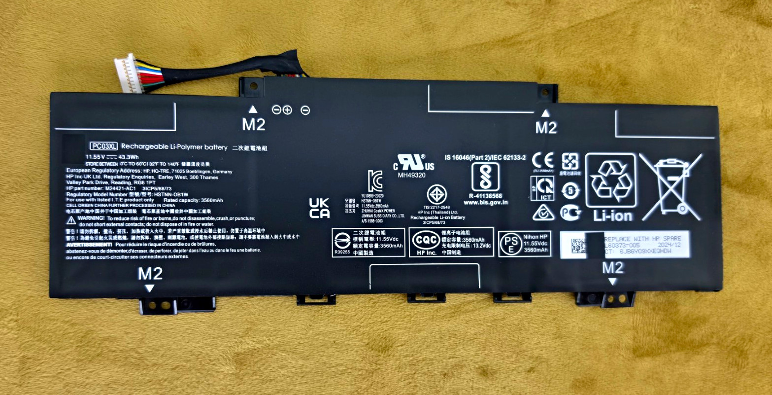 HP FC03XL Li-Ion Battery 11.55V 56Wh 3-Cell for HP Spectre L60373-005
