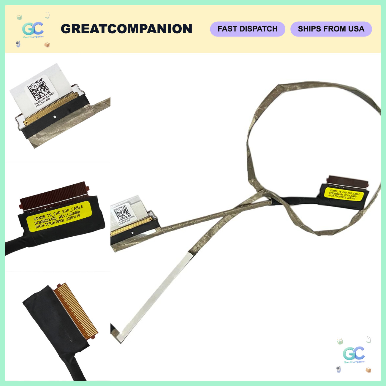 FHD LCD Screen Video Cable Touch 40PIN for Dell Inspiron 15-3511 - High Quality