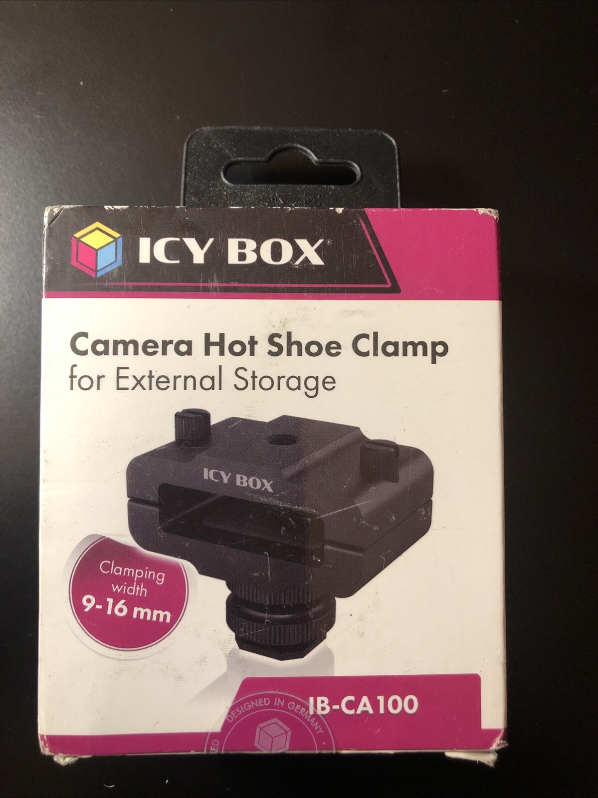 ICY BOX IB-CA100 Camera Hot Shoe Clamp for External Storage 9-16mm "SHIPS FREE"
