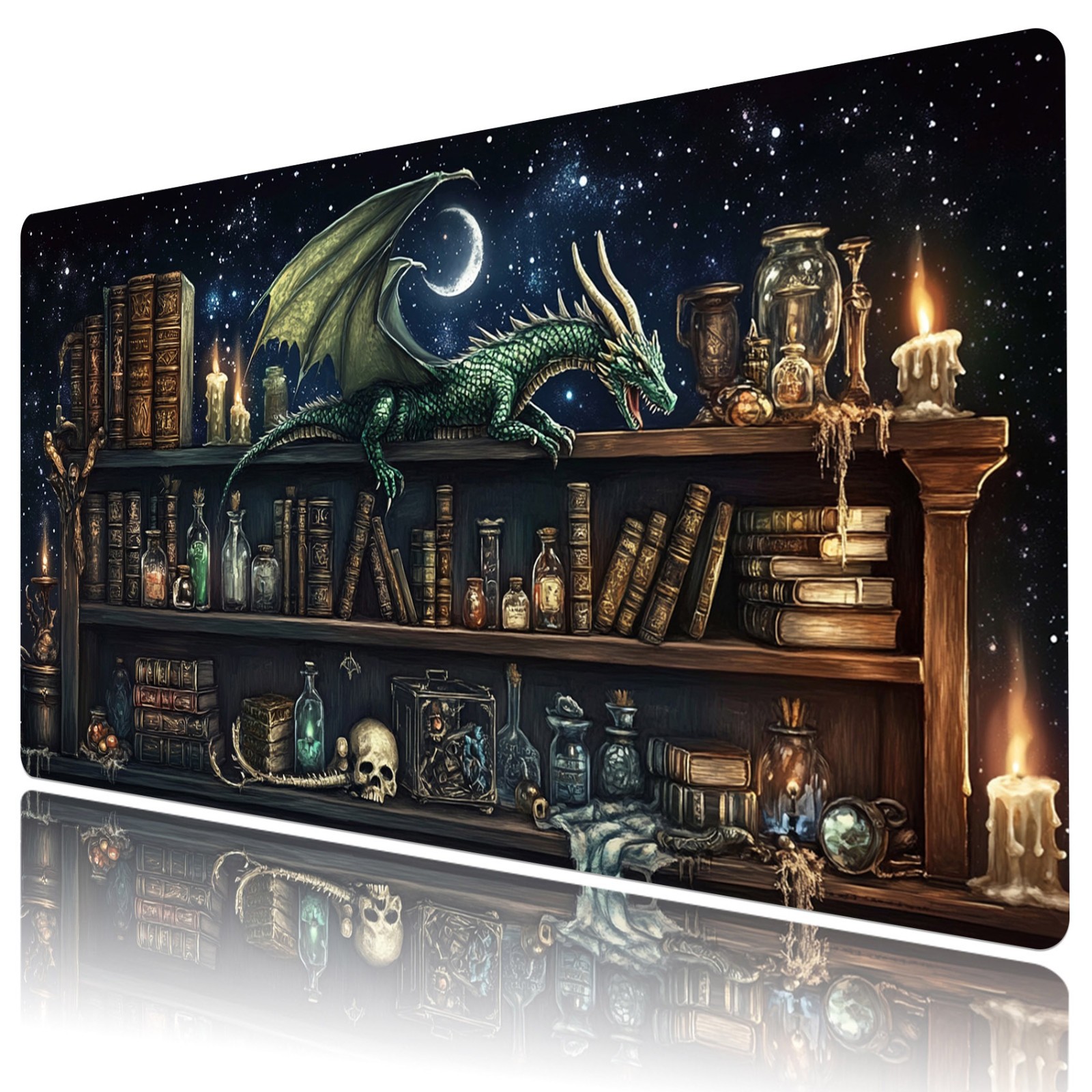 Vintage Library Black Gothic Desk Pad for Keyboard Desk Mat 31.5x15.7 inch