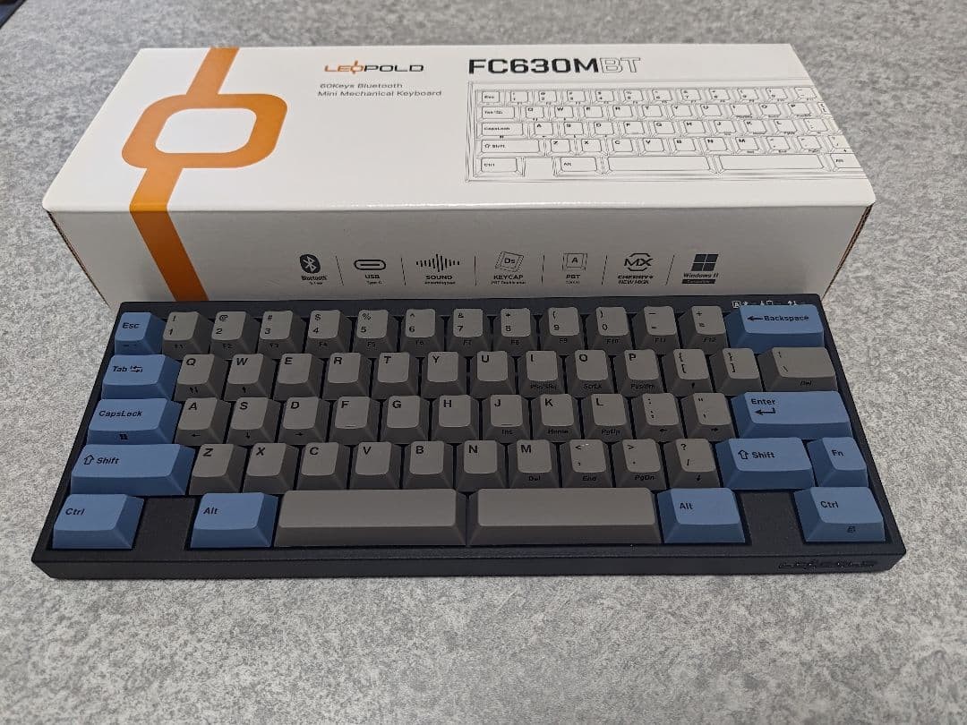 LEOPOLD FC630MBT Bluetooth 60 Mechanical Keyboard Cherry MX2A Gray Blue