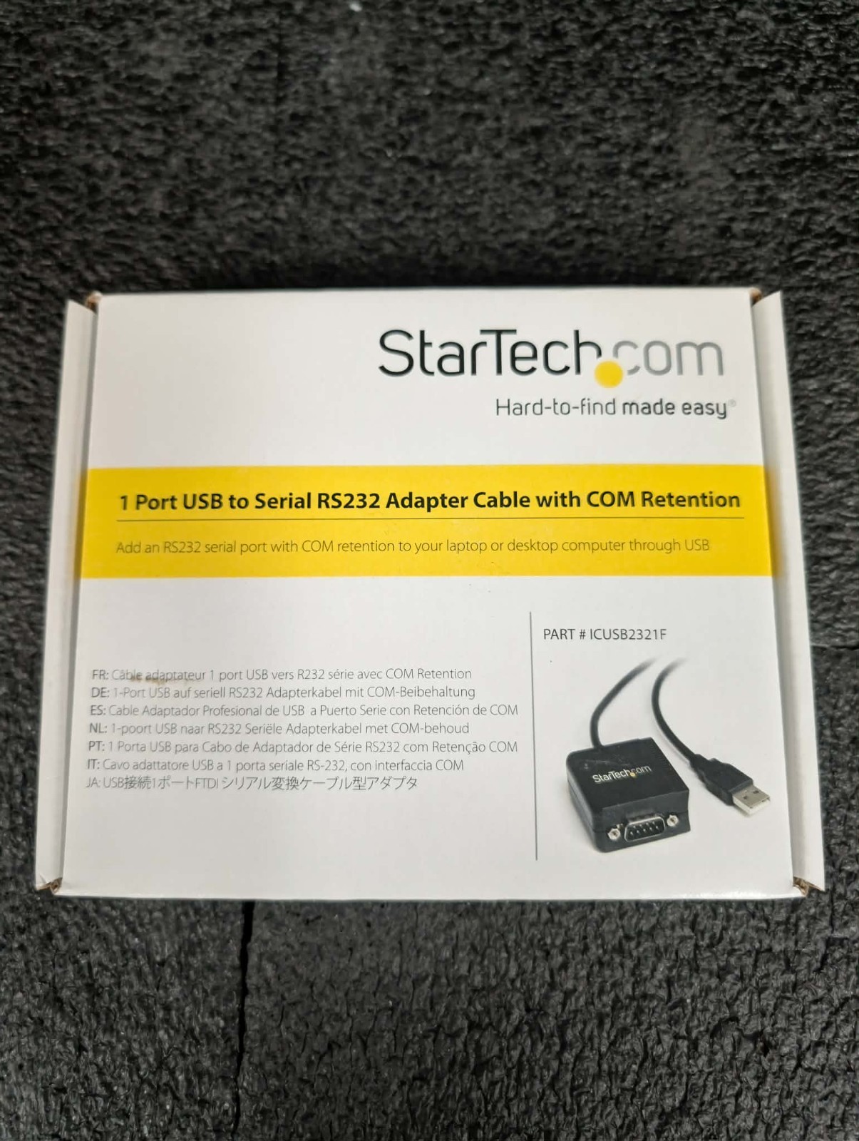 StarTech ICUSB2321F 1 Port USB to Serial RS232 Adapter Cable w/ COM Retention