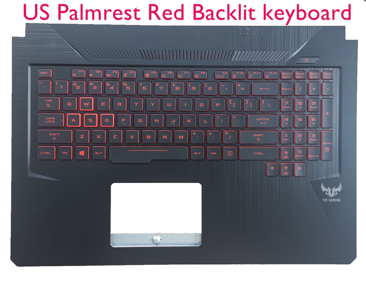 US Palmrest 4PIN Red Backlit keyboard for ASUS FX705G FX705GM FX705GE FX705GD
