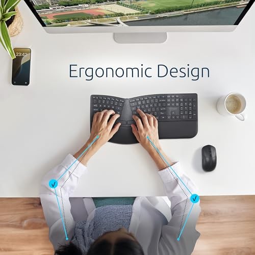 KENSINGTON PRO FIT ERGO KM680 EQ WIRELESS KEYBOARD AND MOUSE DESKTOP -  BLACK