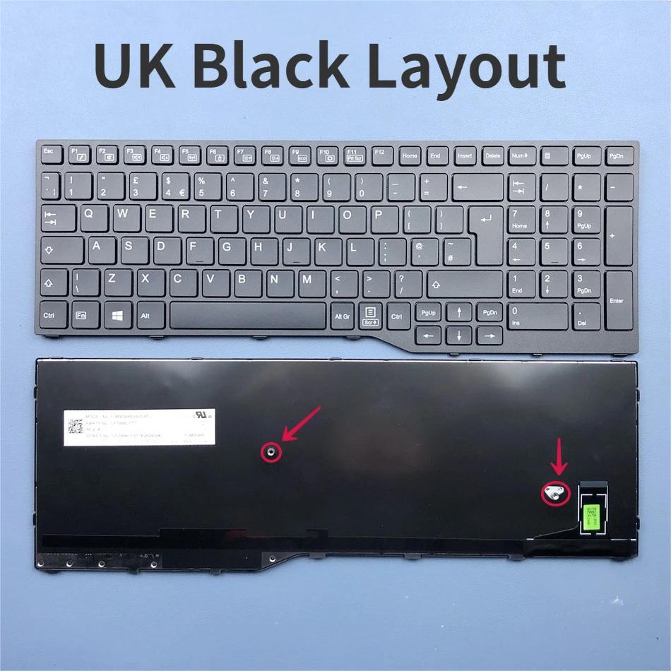 For Fujitsu LifeBook A3510 A3511 FJM20B86GB3D85 CP799807-51 UK Black Keyboard