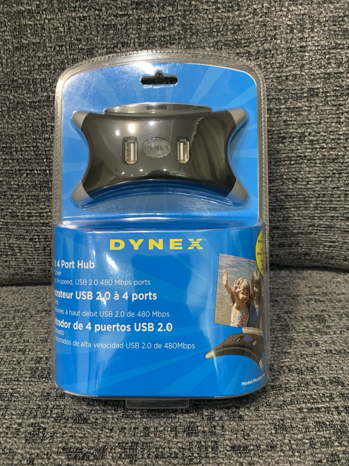 Dynex DX-4P2H 4-Port USB 2.0 Hub External Splitter Multi-Port – Brand New Sealed