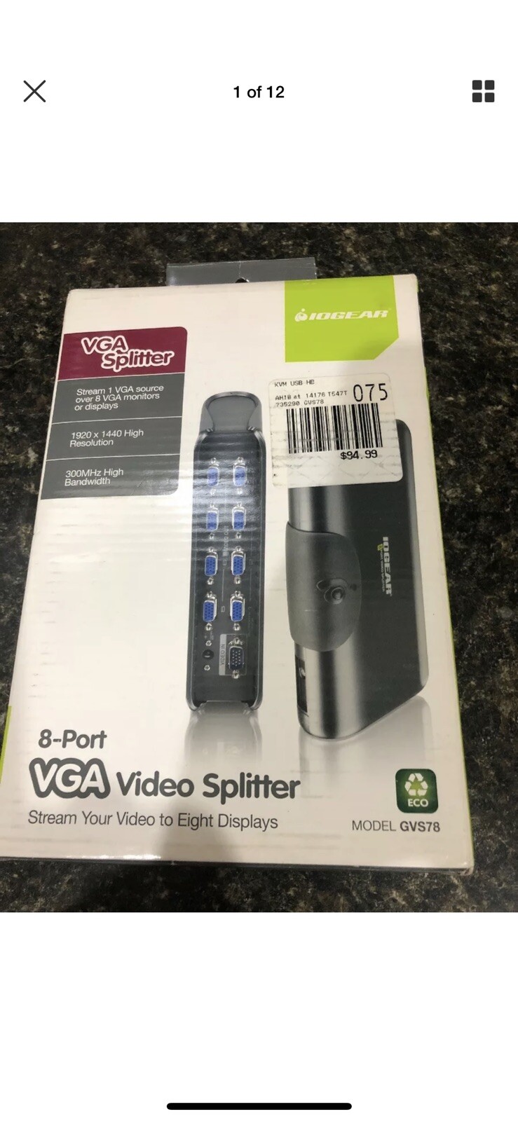 IOGEAR GVS78 8 Port VGA Video Splitter