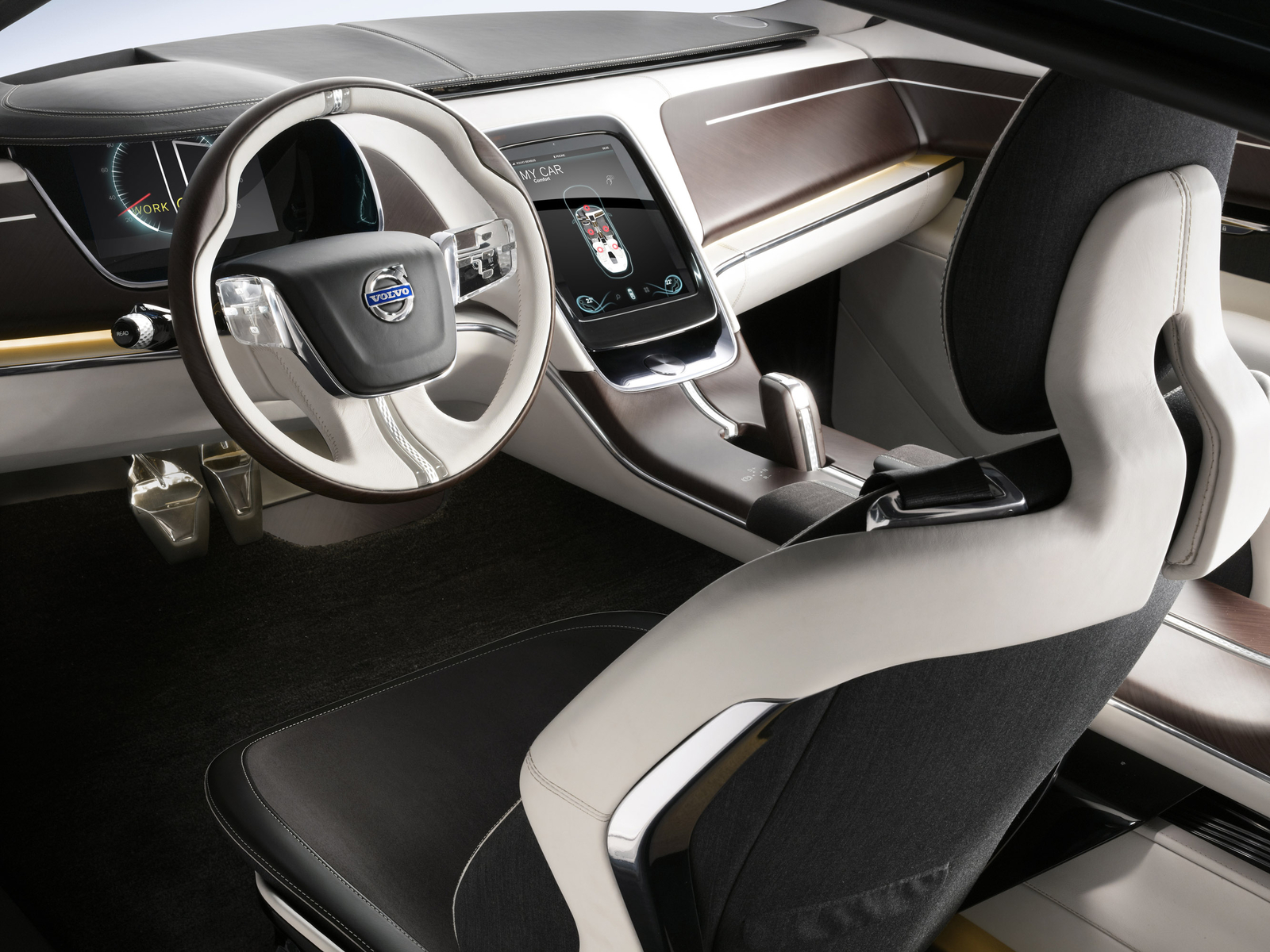 Cars 2011 volvo you concept interior dash Desk Mat Stitched